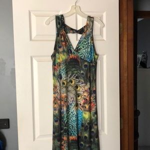 Women’s peacock print dress